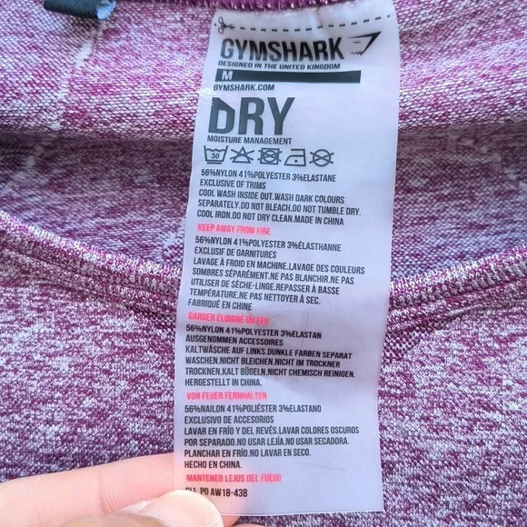 GYMSHARK Activewear Fitted Long Sleeves Crop Top Size M - Picture 7 of 8